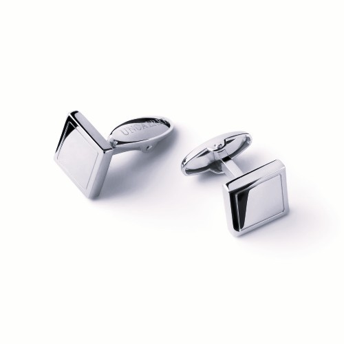 Gemelli Uomo Unoaerre Guilloché Quadrati in Argento 