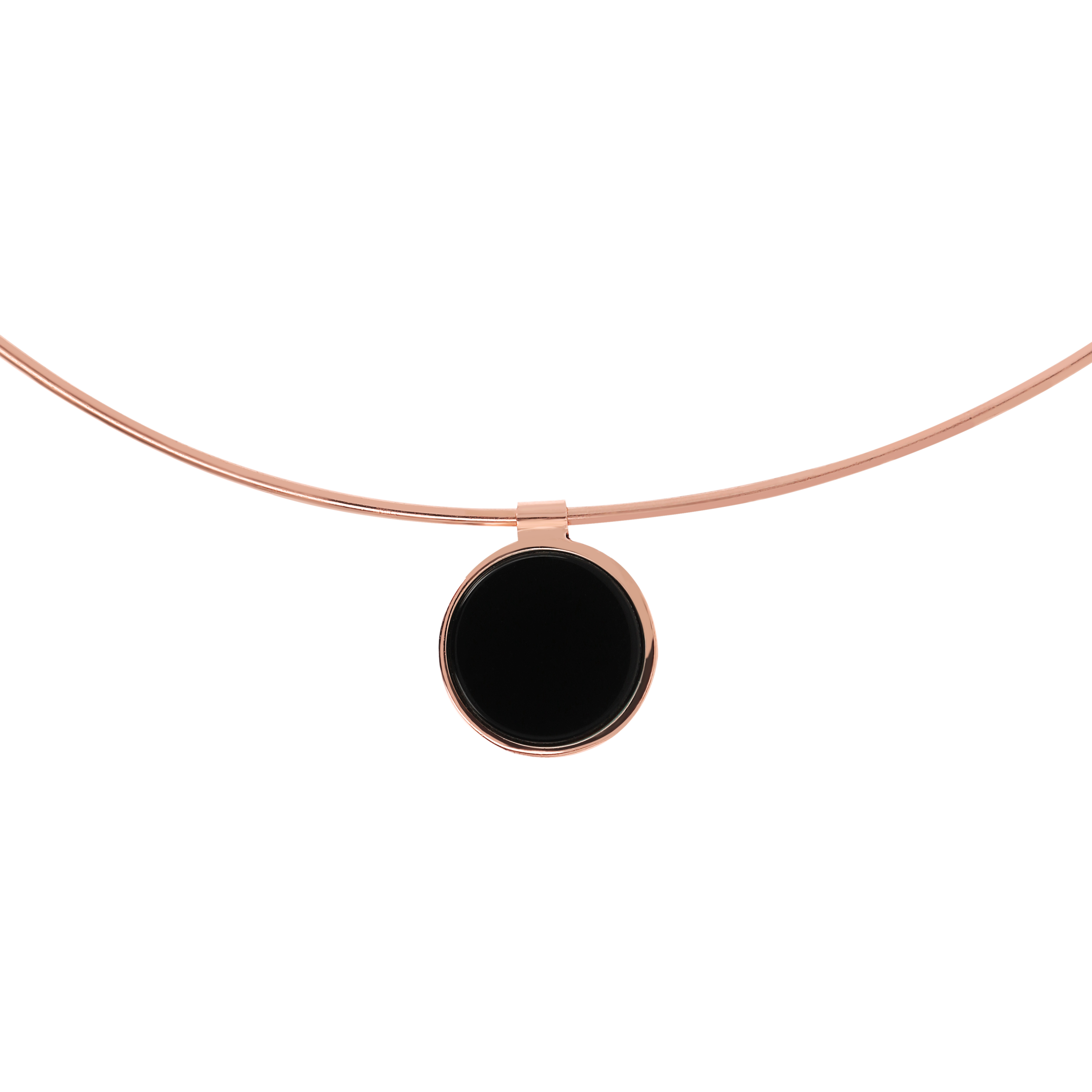 Collana Choker Bronzallure con Pendente a Disco in Pietra Naturale Piatta