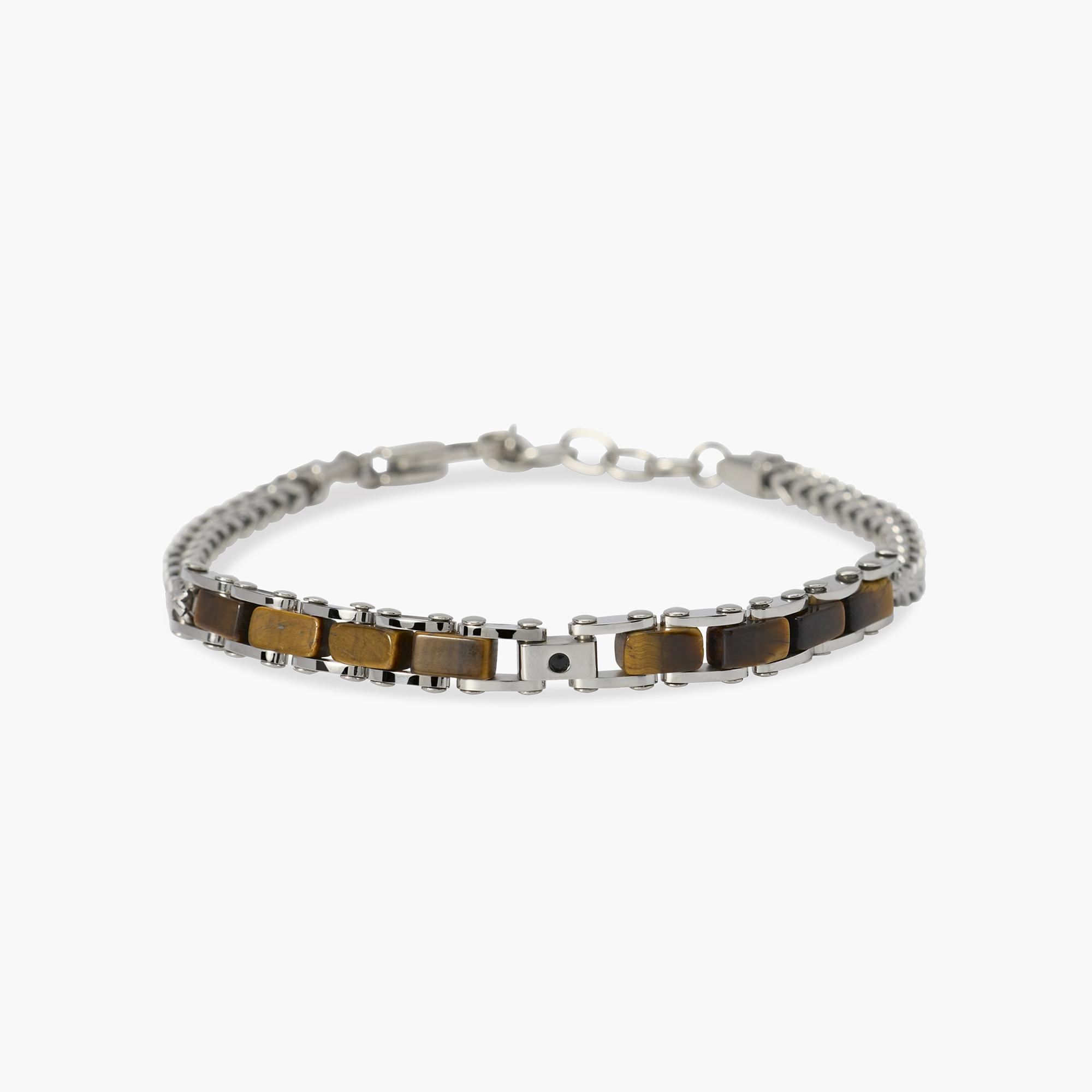 Bracciale Uomo Kidult con Catena Franco con Occhio di Tigre
