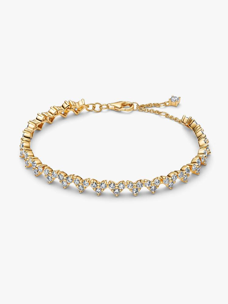 Bracciale Pandora Cuori con Tre Pietre Misura 20 cm