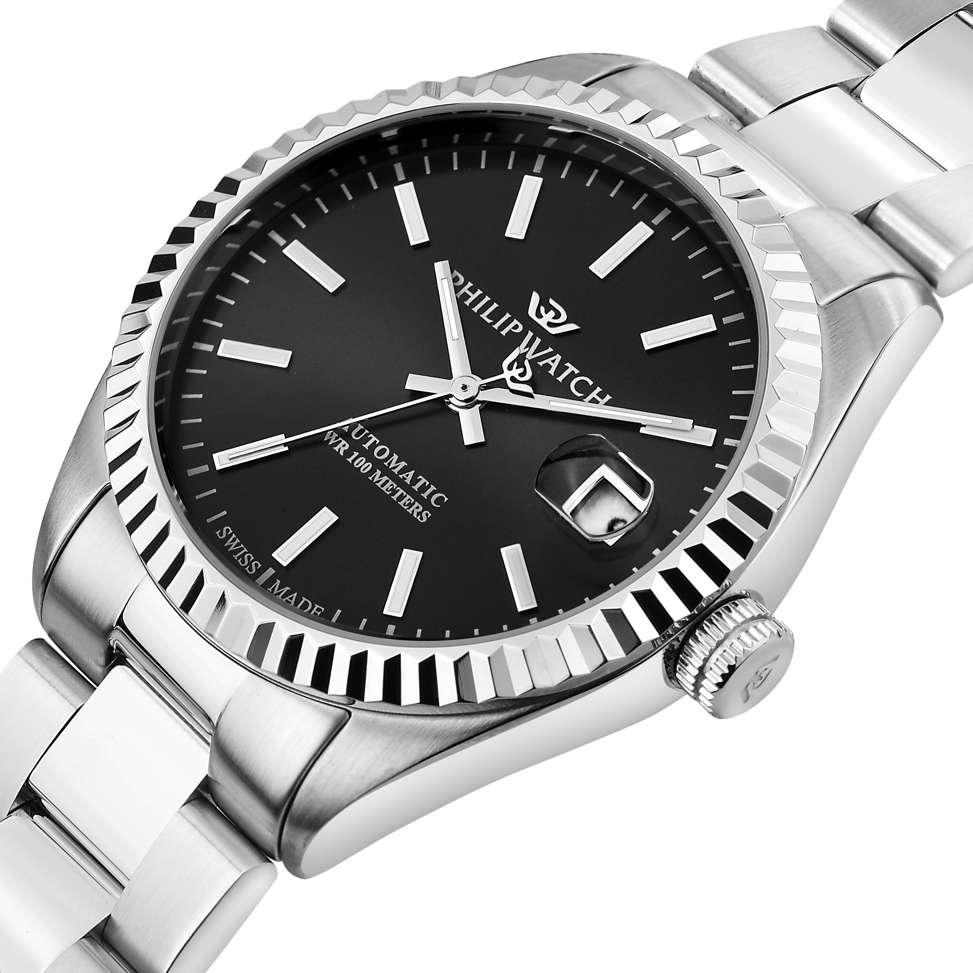 Orologio Uomo Philip Watch Caribe Automatico con Quadrante Nero 39 mm
