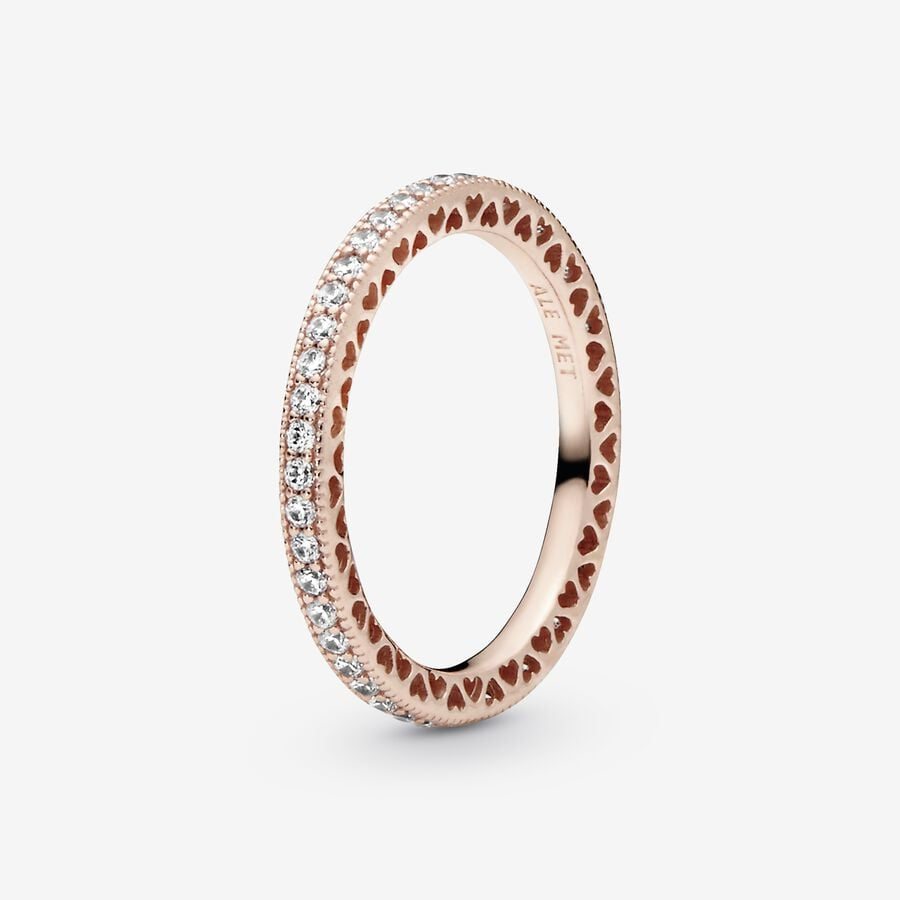 Anello Pandora Fedina Cuori e Pietre Misura 56