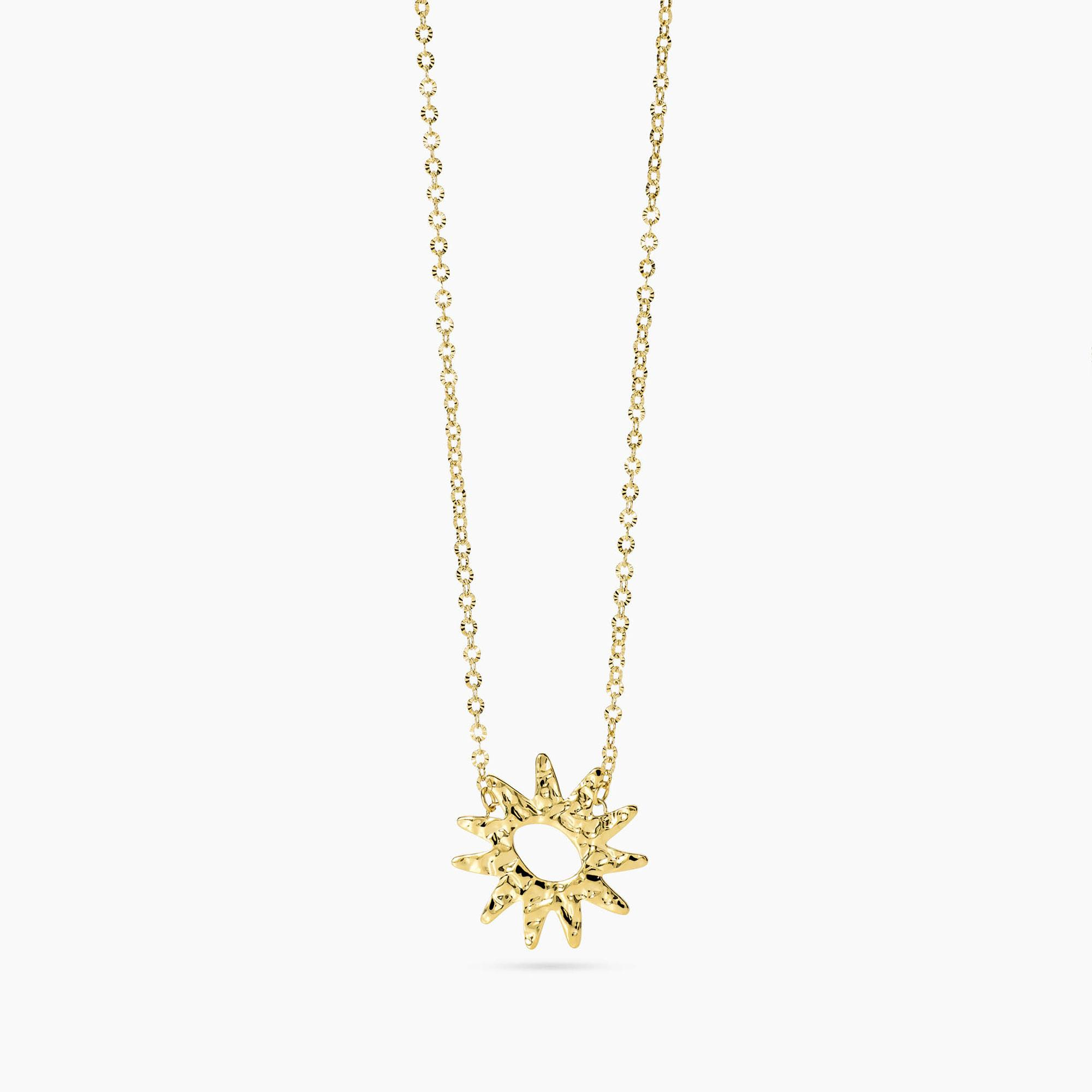 Collana Donna Kidult con Sole in Acciaio Dorato 
