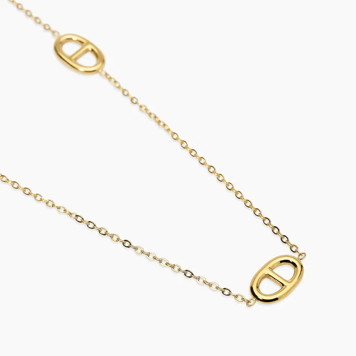 Collana Kidult con Staffe in Acciaio Dorato
