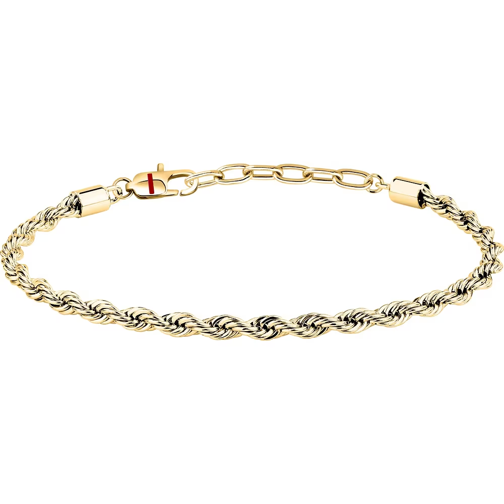 Bracciale Uomo Sector Basic Corda in Acciaio Dorato 