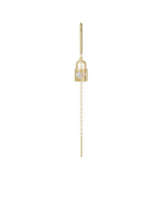 Orecchino Donna Amabile Pendol Heartlock Dorato con Lucchetto 