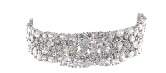 Bracciale Donna Salvatore Plata in Argento Rodiato a Cascata con Pavè di Zirconi Cubici