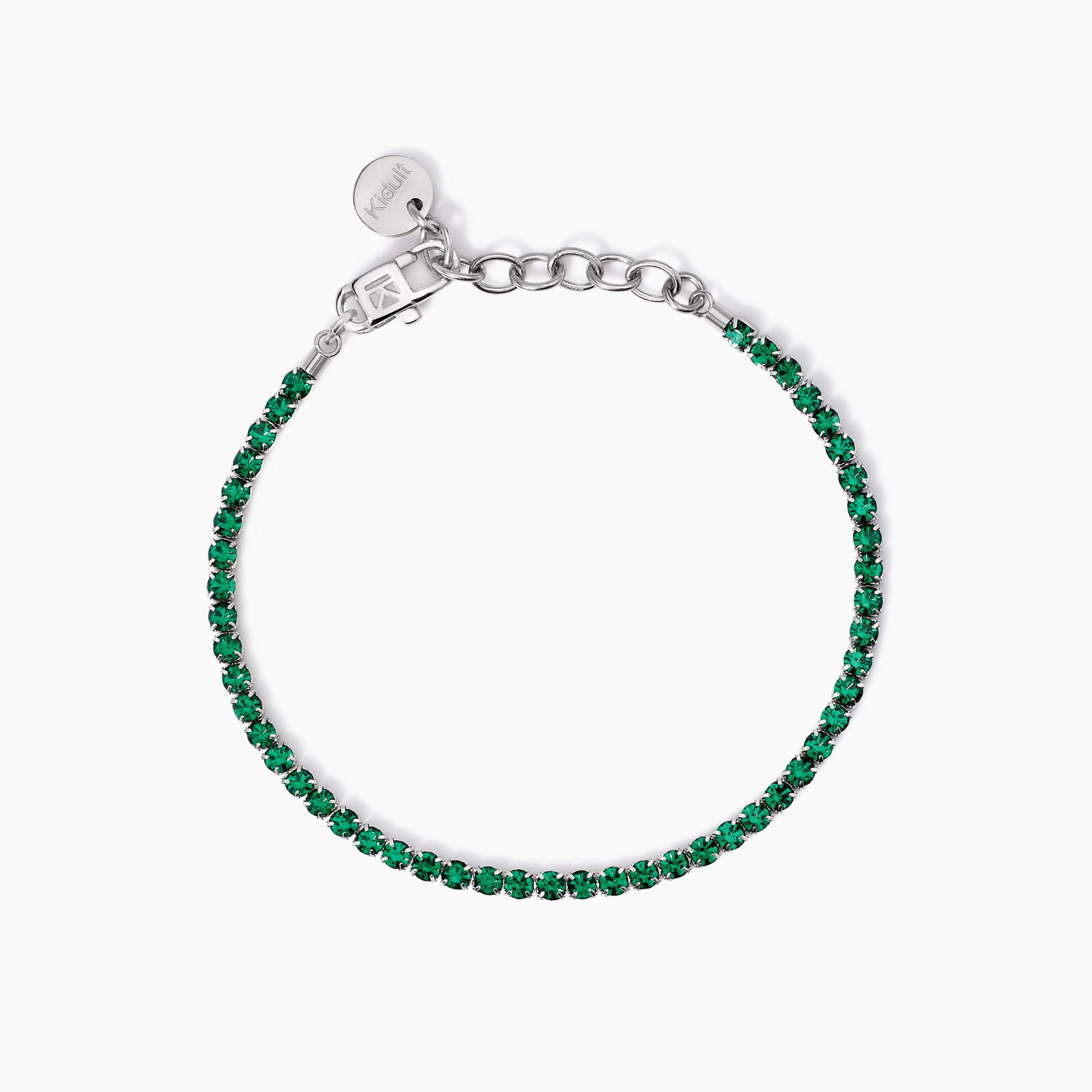 Bracciale Donna Kidult Tennis con Cristalli Verdi 