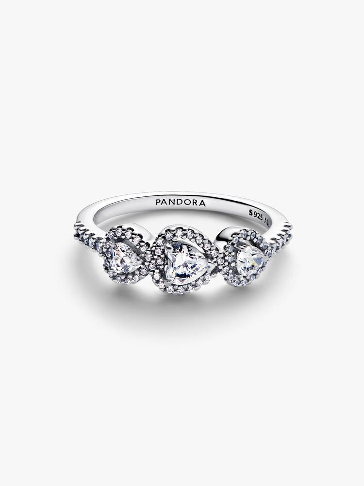 Anello Pandora Tre Cuori Misura 48