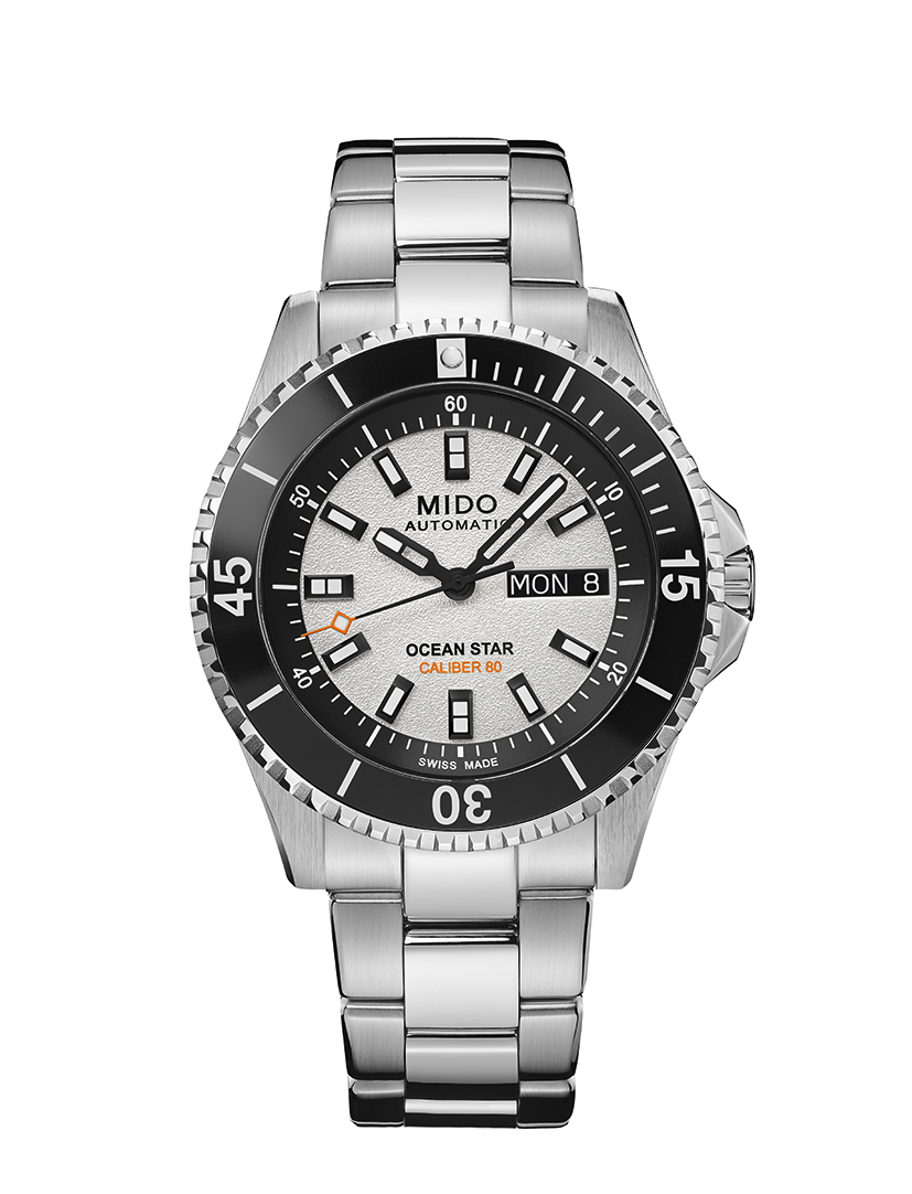 Orologio Uomo Mido Ocean Star 200 Automatico con Quadrante Bianco 41 mm Ghiera Nera