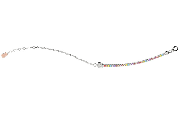 Bracciale Bimbo Nanan Tennis e Catena con Zirconi Multicolor 