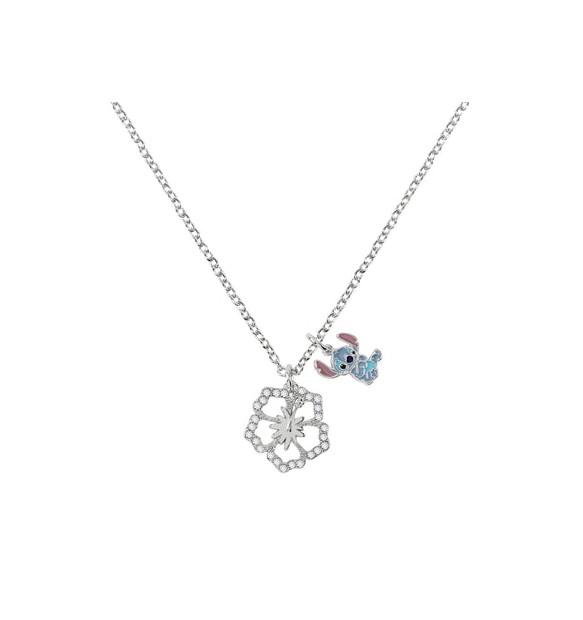 Collana Disney con Pendente Fiore e Stitch 