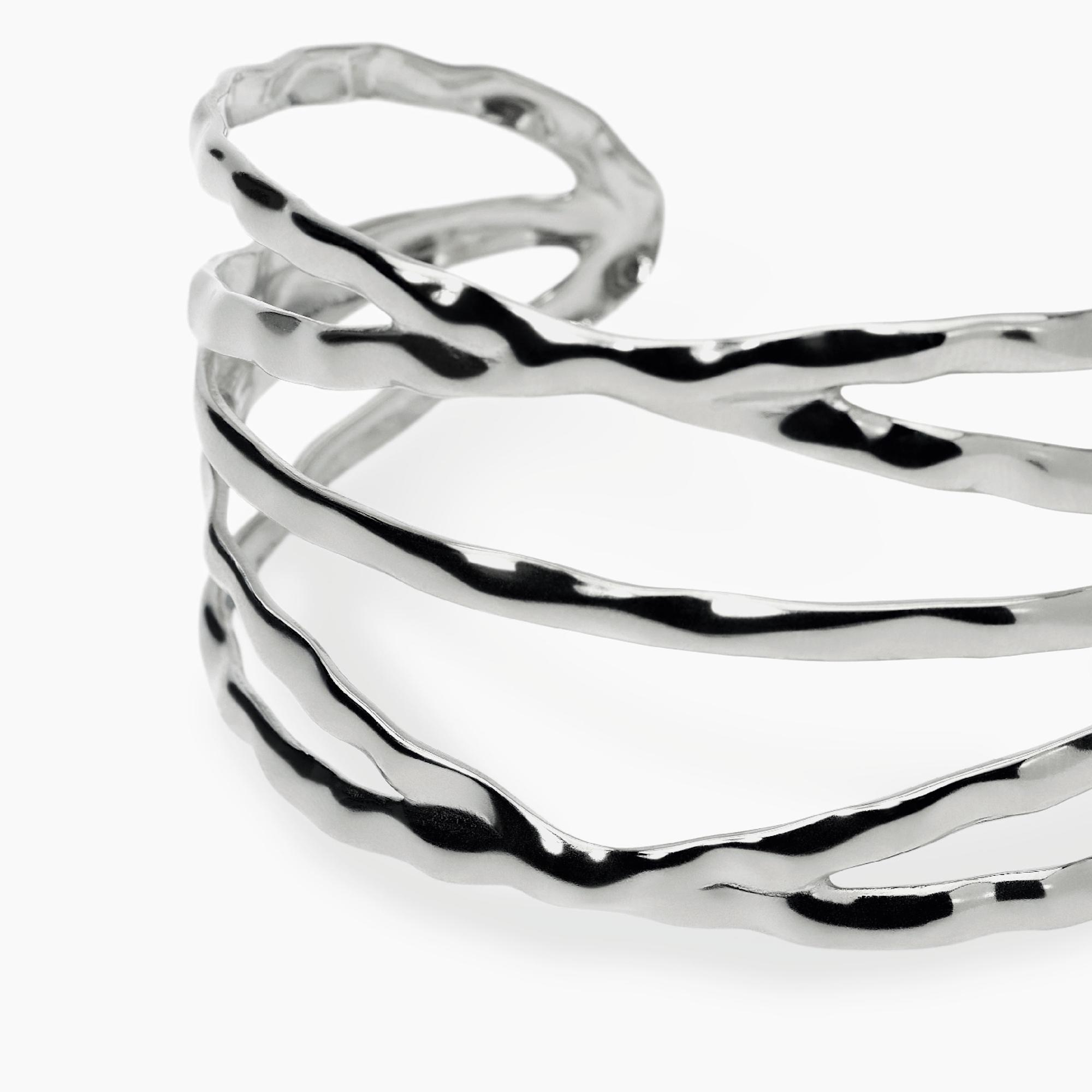 Bracciale Cuff Donna Kidult in Acciaio Martellato