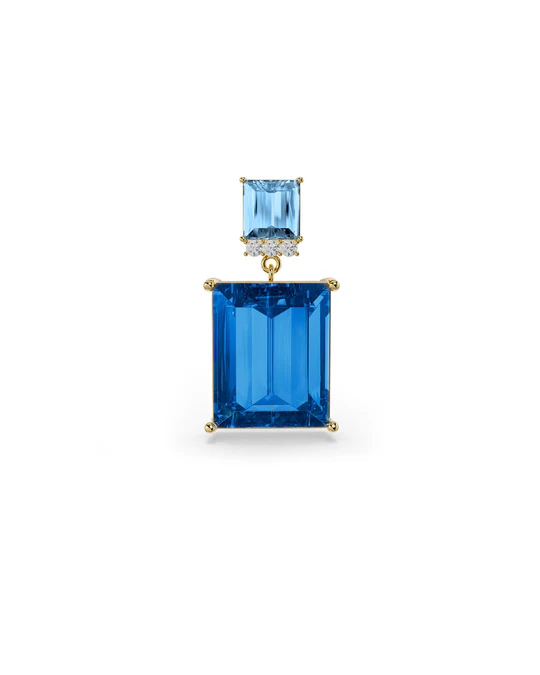 Orecchino Donna Amabile Reverie Dorato Pendente con Pietra Blu 