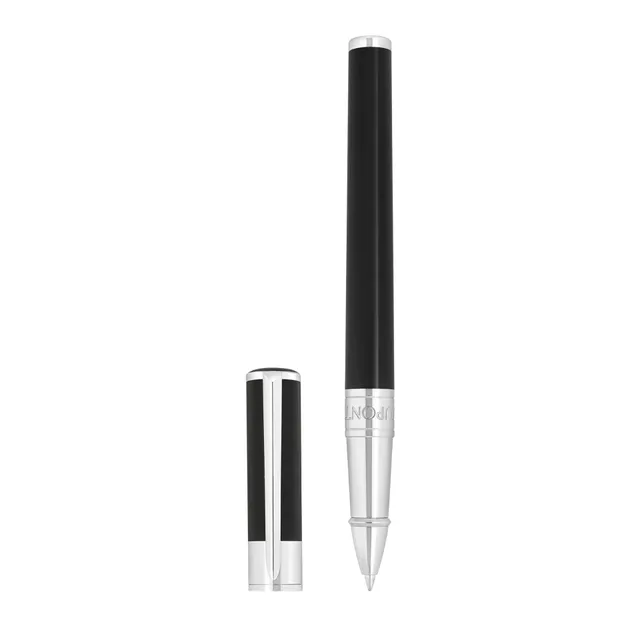Penna Roller Dupont Initial in Lacca Nera Finitura Cromata