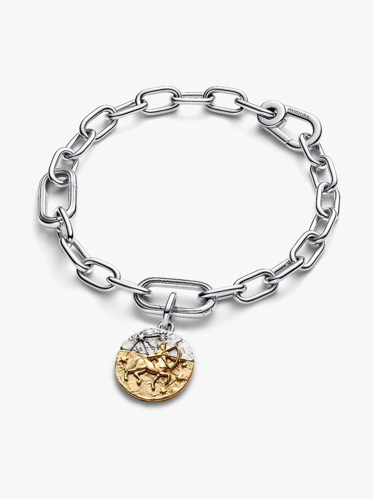 Charm Pandora Medallion Sagittario in Argento Sterling 925 Rifinito in Oro 