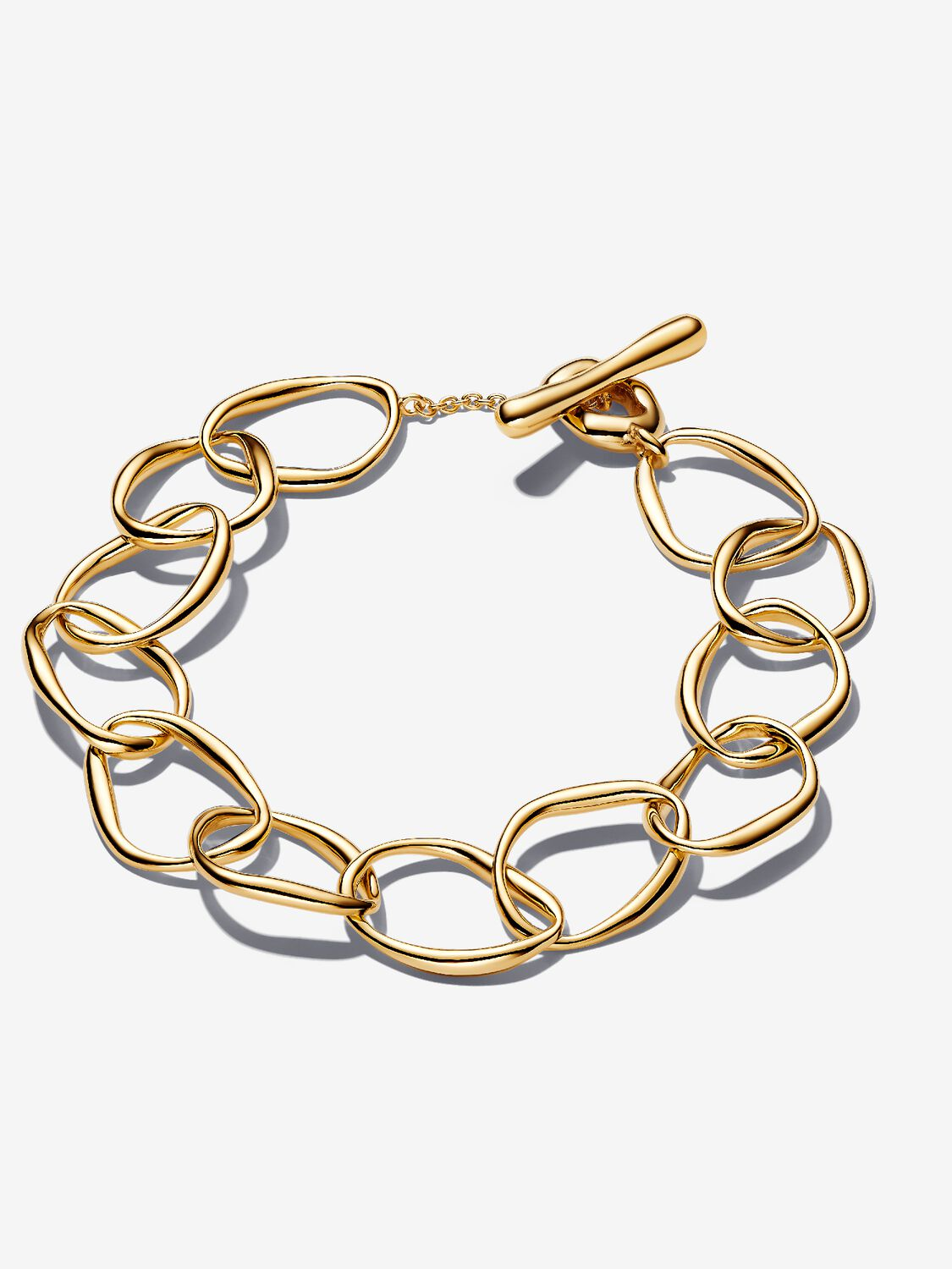Bracciale Pandora Maglia Linea Sinuosa Placcatura in Oro 14k Misura 20 cm