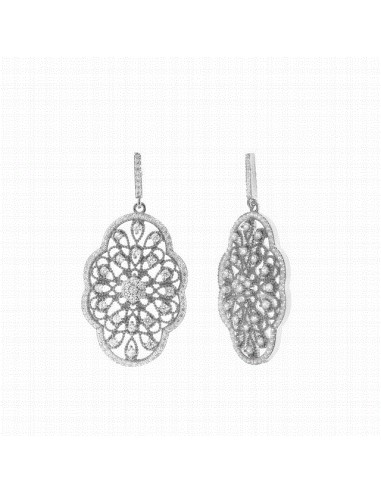 Orecchini Donna Salvatore Plata Art Deco in Argento Rodiato con Zirconi 
