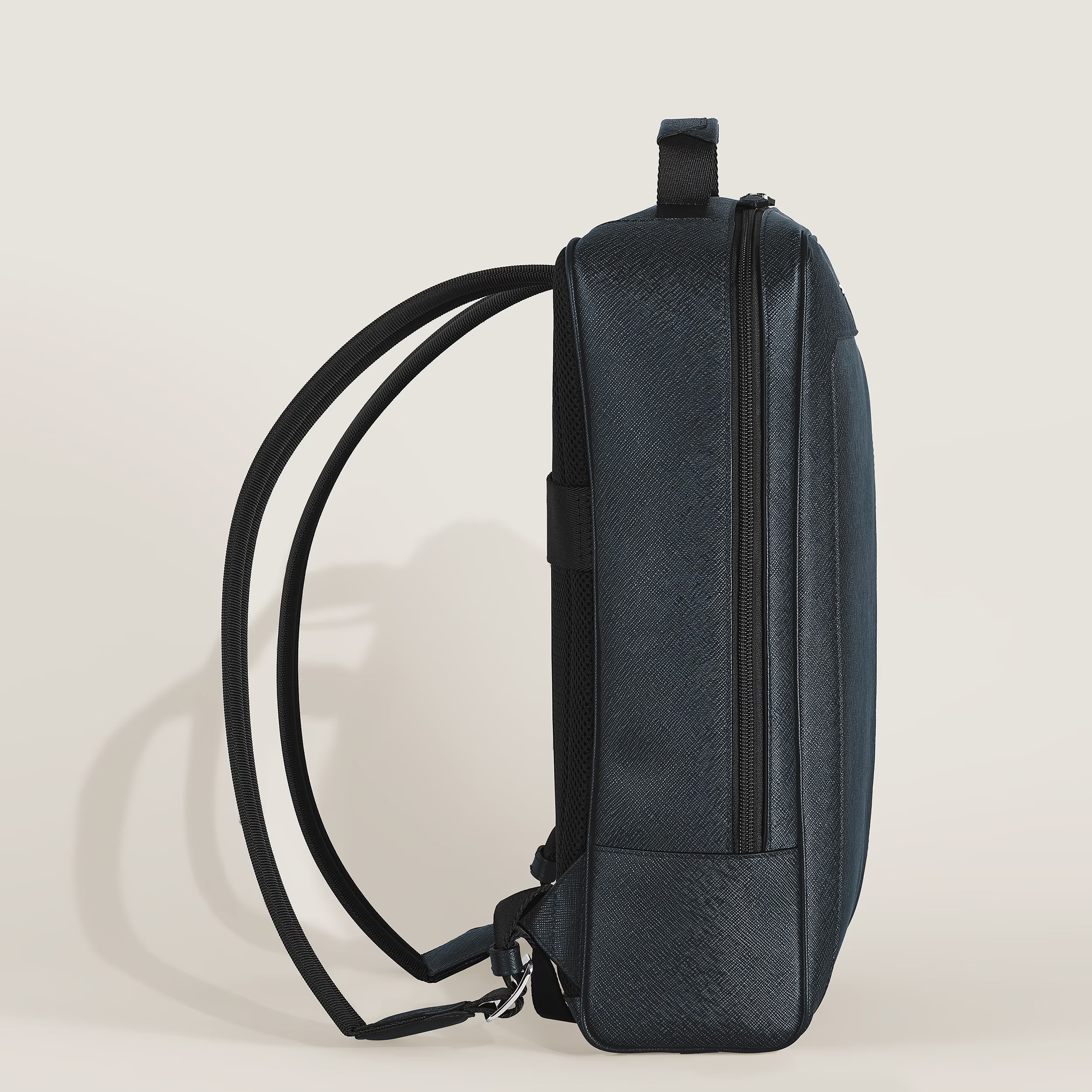 Zaino Rettangolare Montblanc Companion in Pelle Sartorial Goffrata Blu/Nero