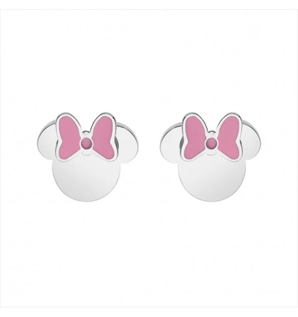 ORECCHINI DISNEY MINNIE CON FIOCCO SMALTATO ROSA - E600185NKL.CJ