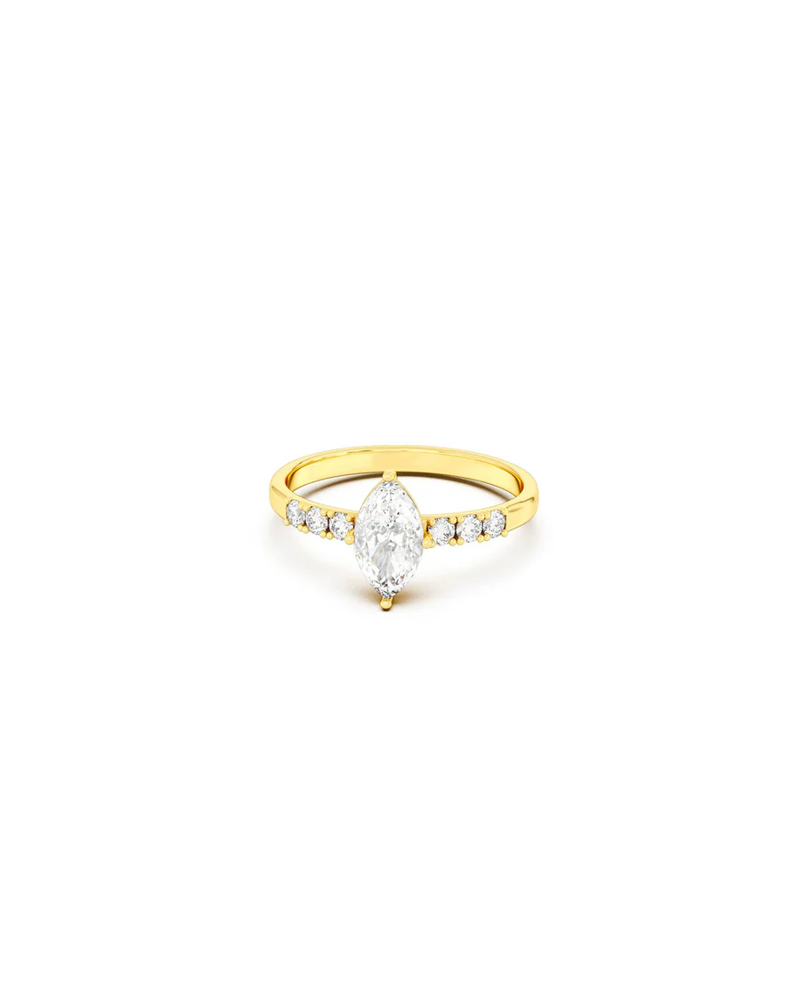 Anello Donna Amabile Solitario Glimmer Con Pietra Taglio Marquise
