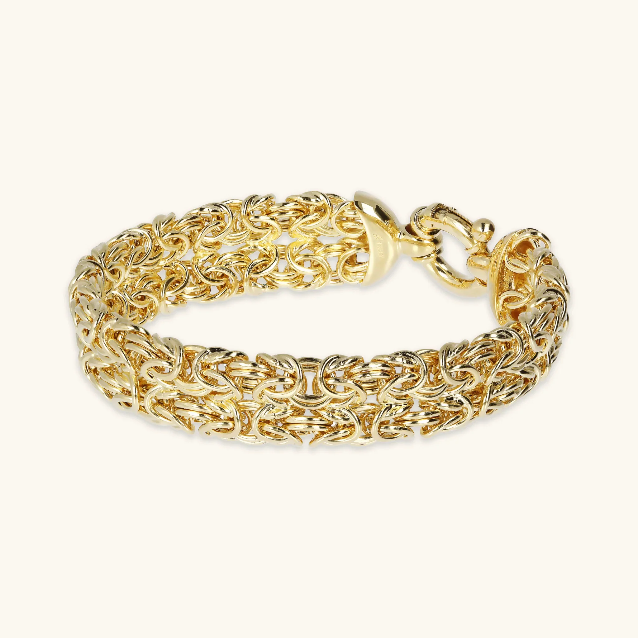 Bracciale a Fascia Donna Etrusca Doppia Catena Bizantina