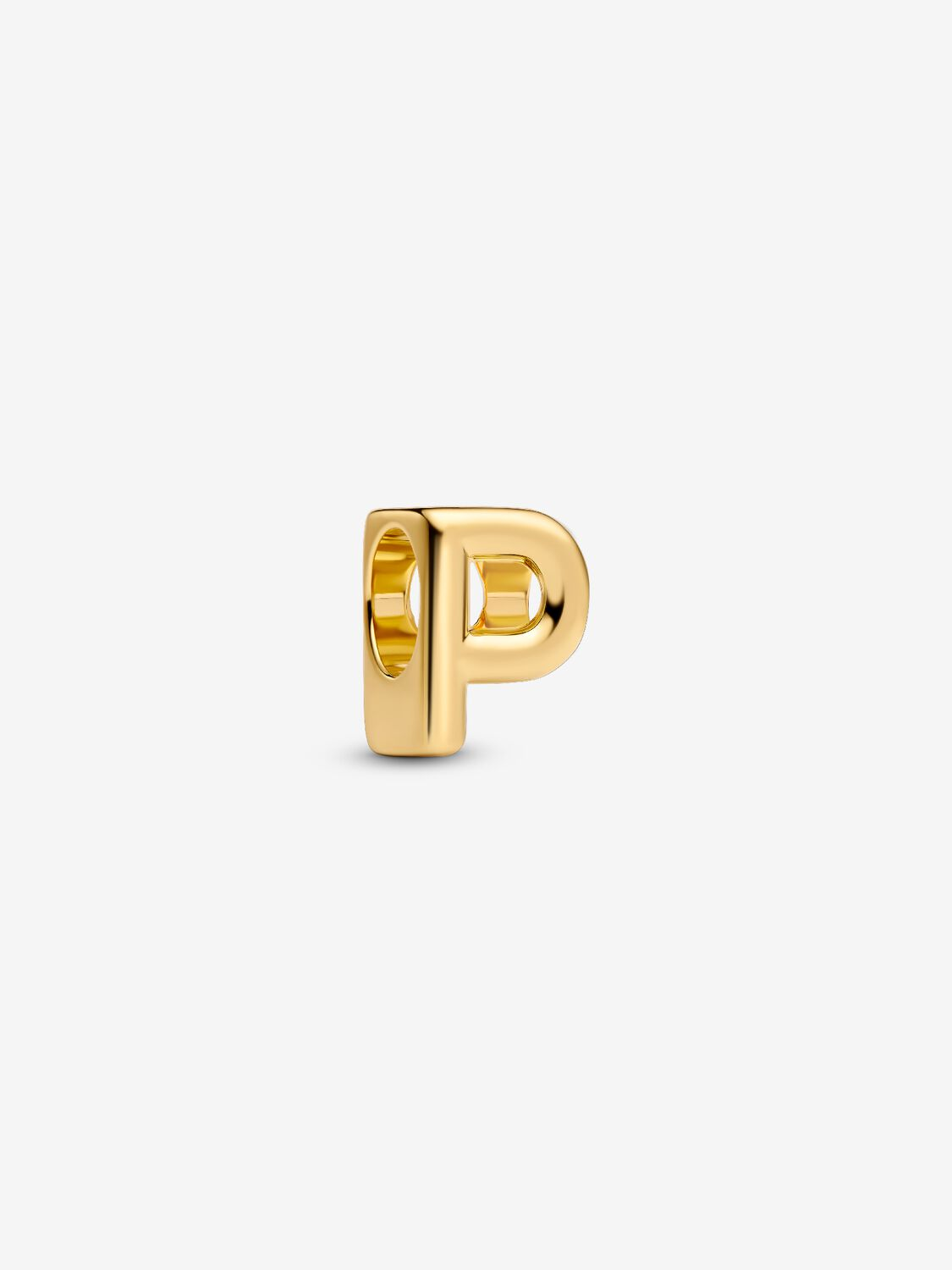 Charm Pandora Mini Lettera P Placcatura in Oro 14k