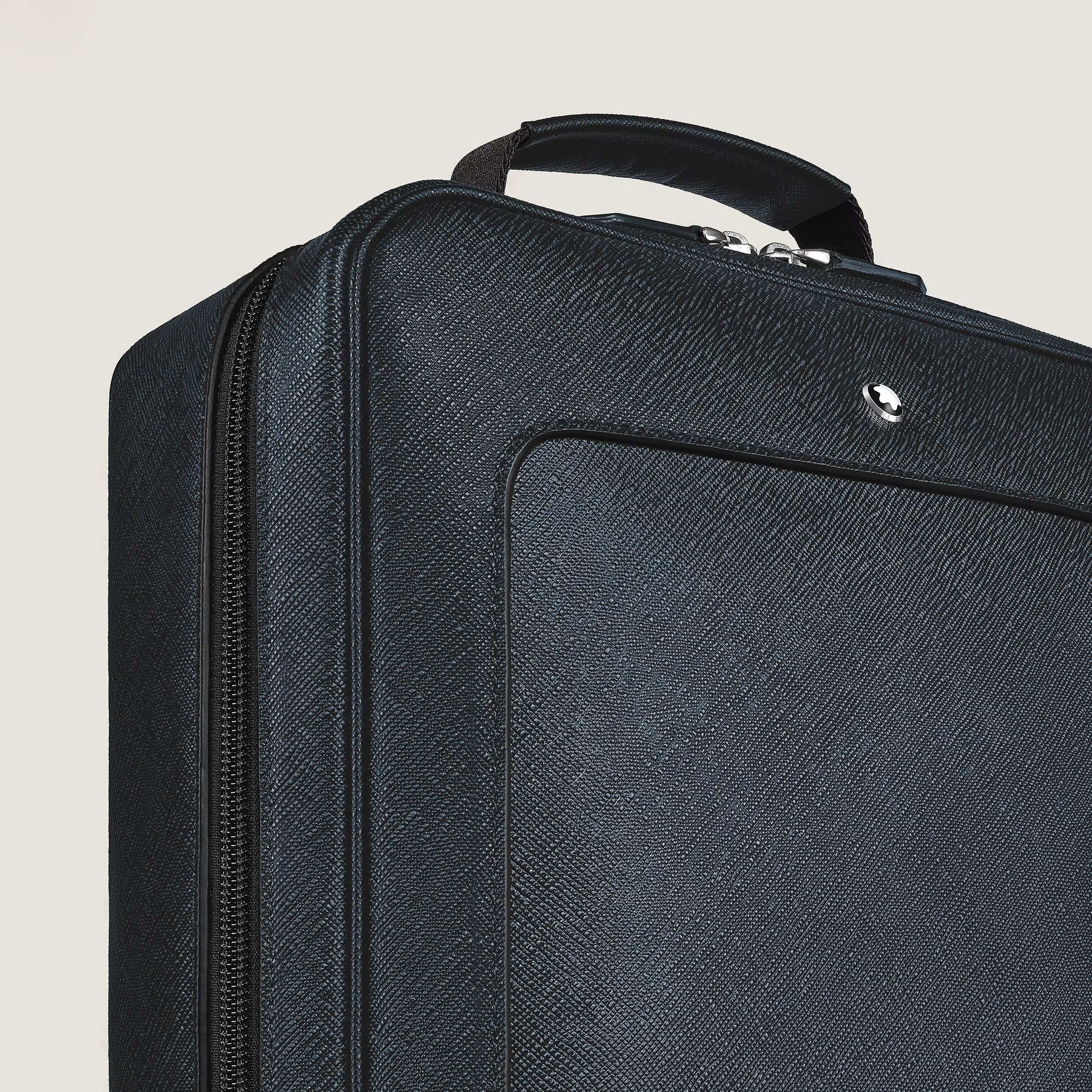 Zaino Rettangolare Montblanc Companion in Pelle Sartorial Goffrata Blu/Nero