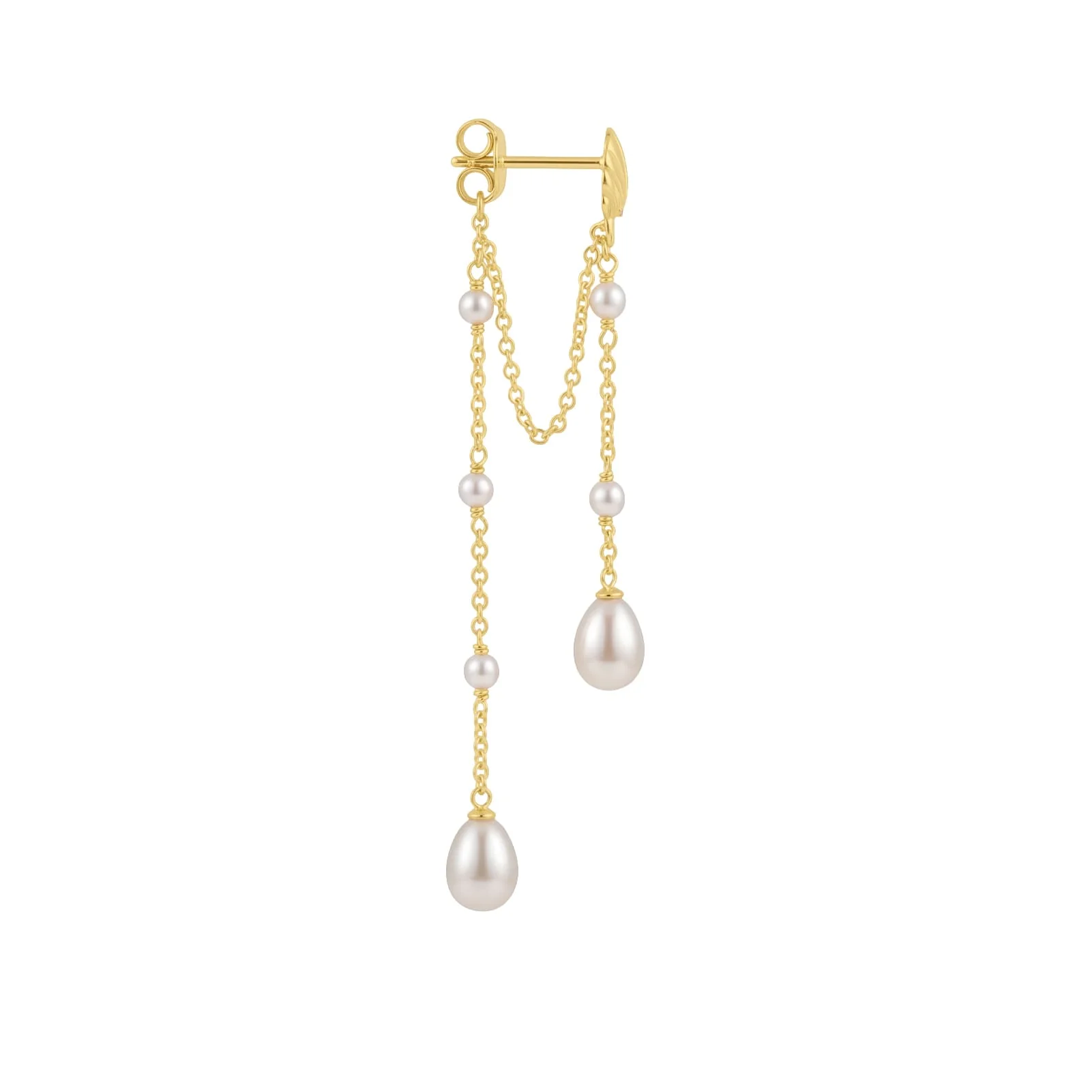 Orecchino Amabile Pendente Bond Afrodite con Conchiglia e Perle  in Argento Dorato 