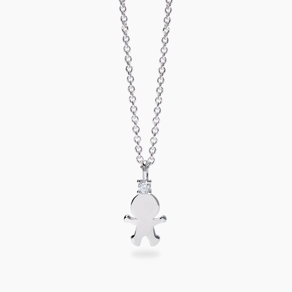 Collana Donna Mabina My Diamond con Bambino in Argento e Diamanti Lab-Grown 