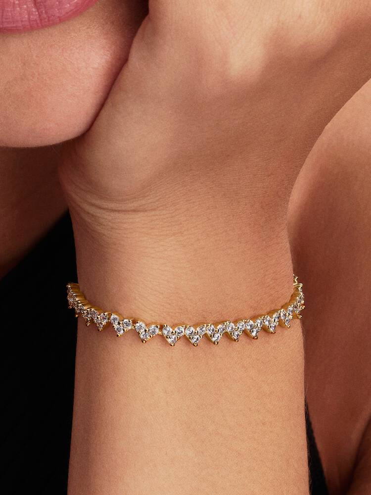 Bracciale Pandora Cuori con Tre Pietre