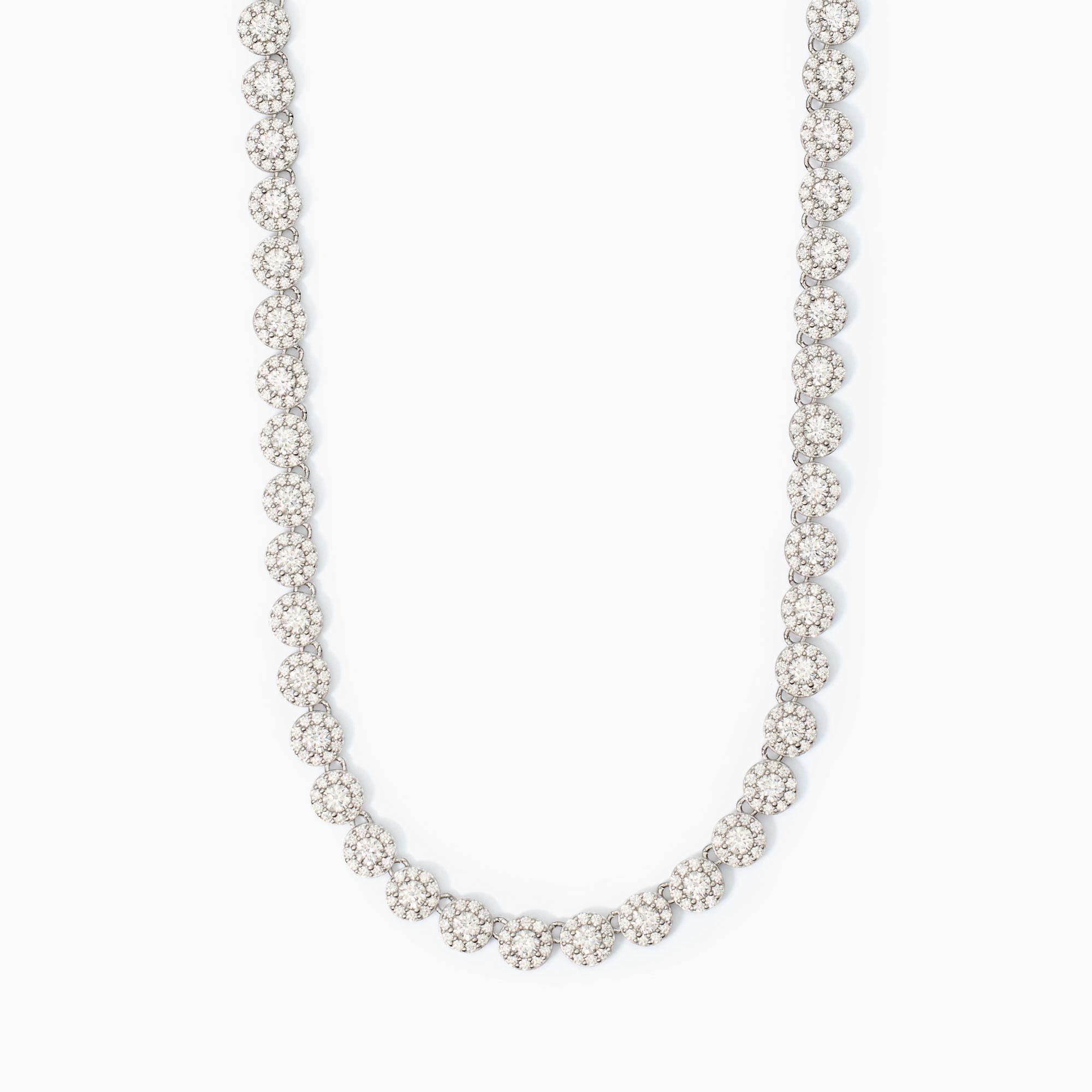 Girocollo Tennis Mabina in Argento con Zirconi
