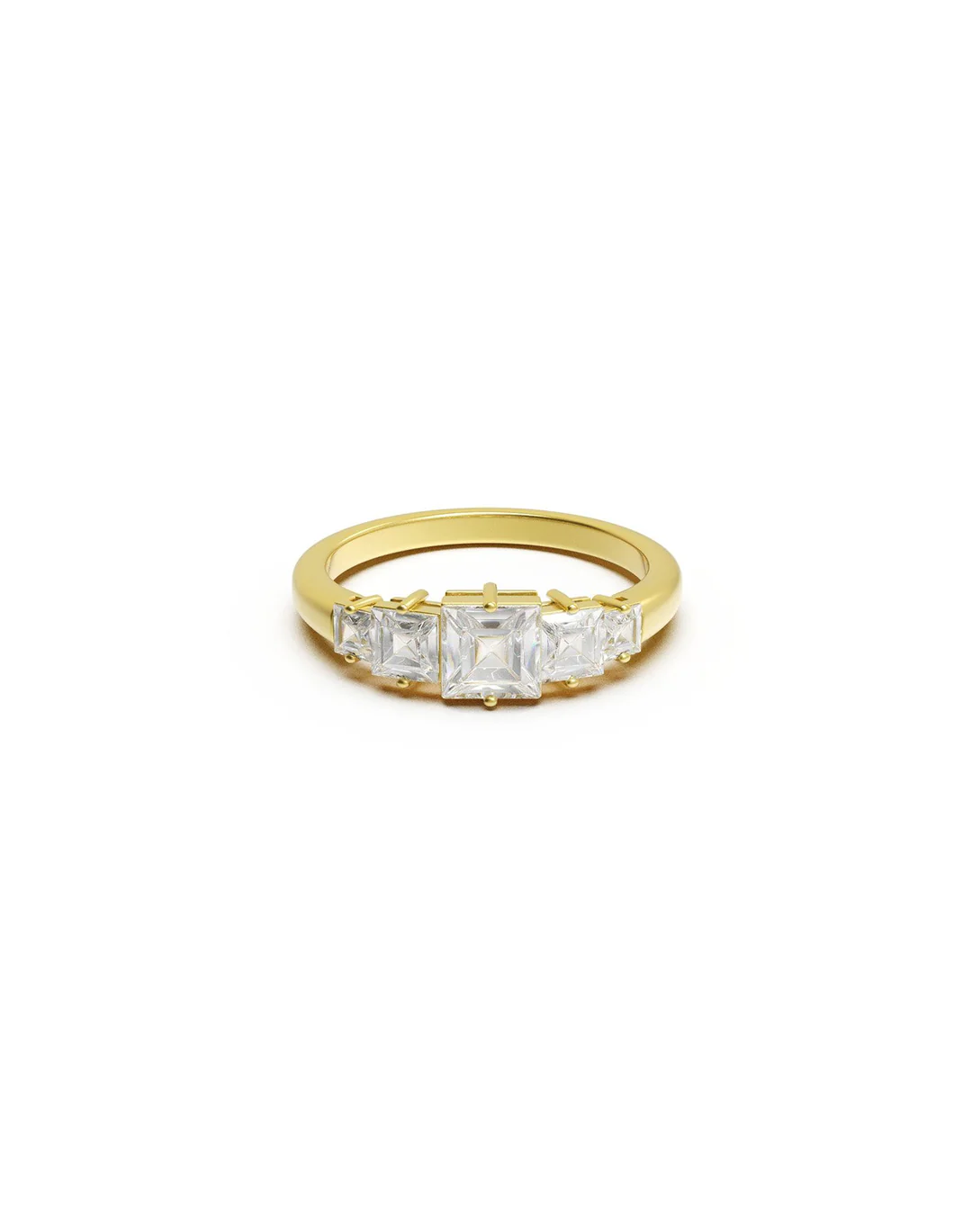 Anello Donna Amabile Light Veretta Dorata a Cinque Pietre