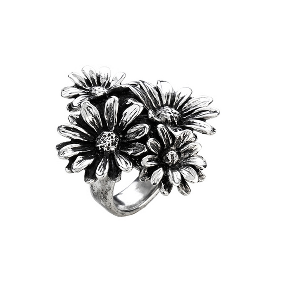 Anello Donna Suali 4 Margherite Grande Misura 16