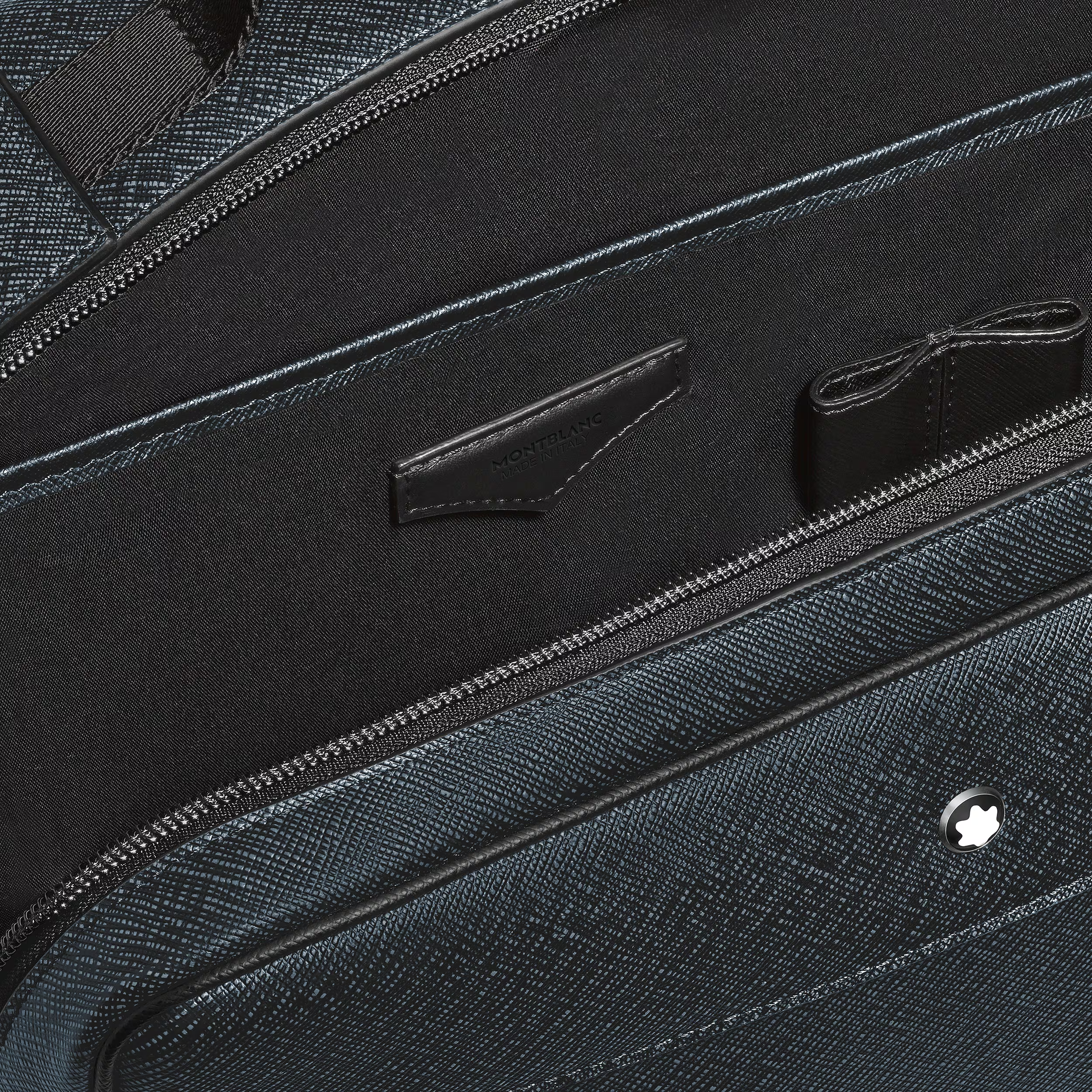 Zaino Rettangolare Montblanc Companion in Pelle Sartorial Goffrata Blu/Nero