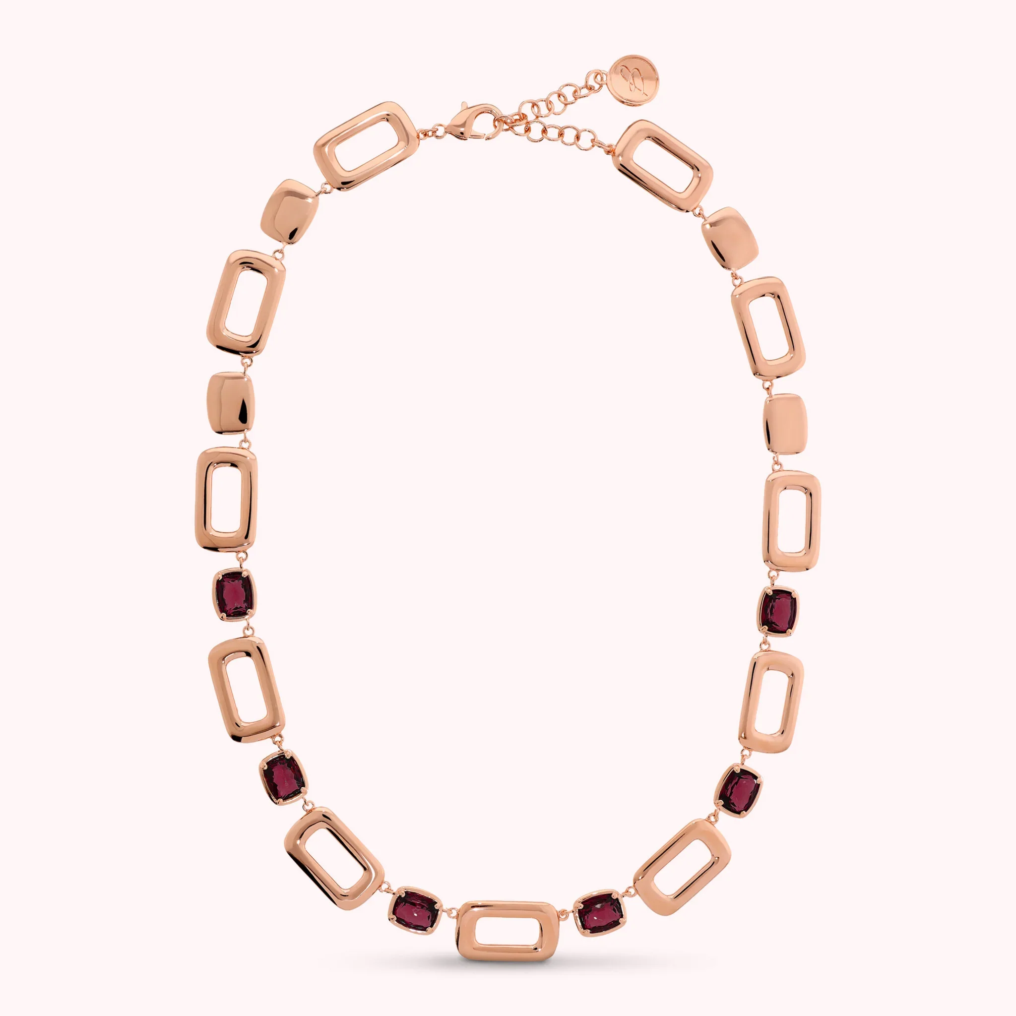 Collana Donna Bronzallure Essentiel Maglie Rettangolari e Prisma Gem a Baguette
