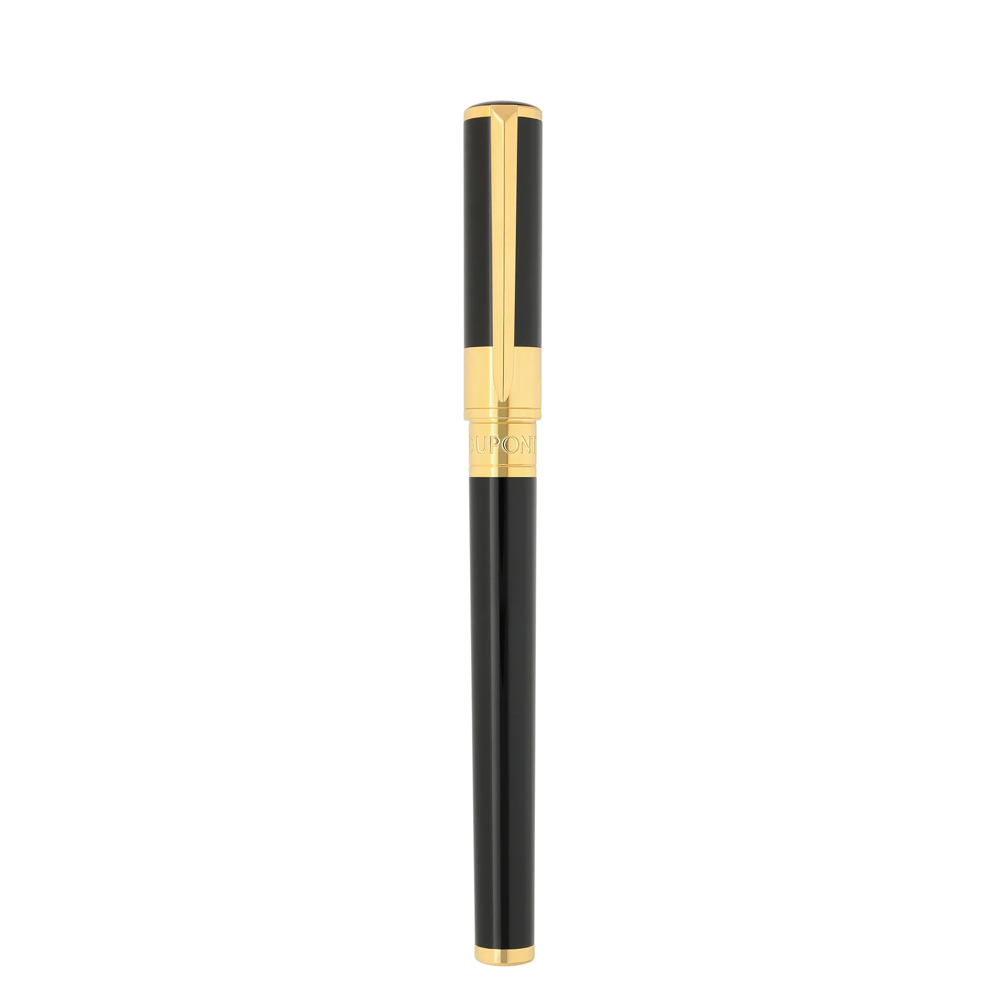 Penna Stilografica Dupont Initial in Lacca Nera Finitura Oro