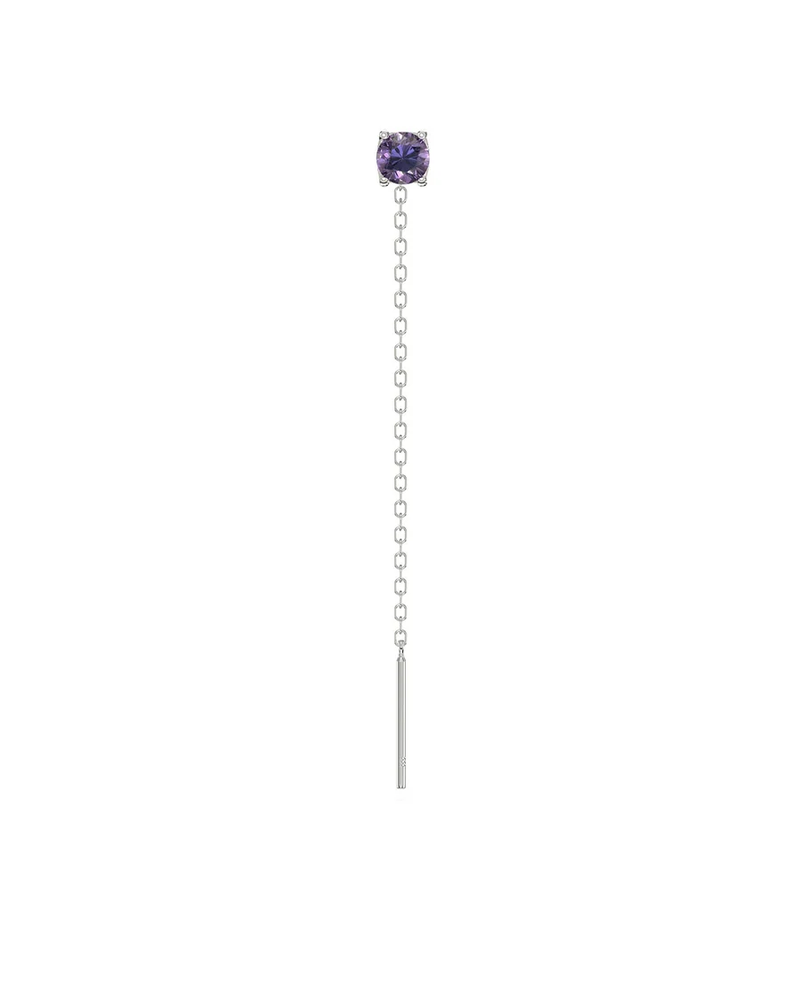 Orecchino Saliscendi Dorato Donna Amabile Lovli Luce con Punto Luce Viola 