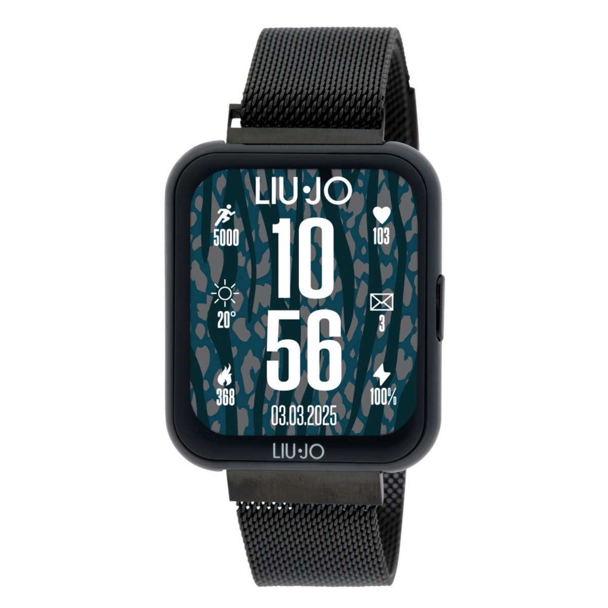 Orologio Unisex LiuJo Voice Slim 2.0 Smartwatch con Quadrante Nero 42 mm aglia Mesh Nera