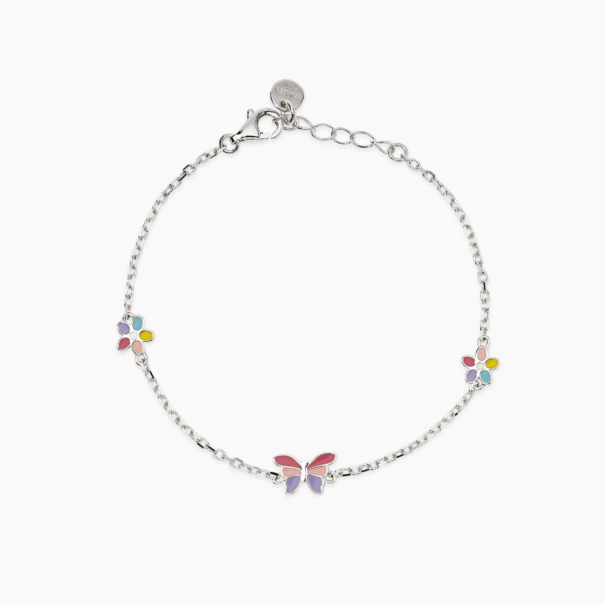 Bracciale Bambina Mabina Primavera con Farfalla Multicolor 