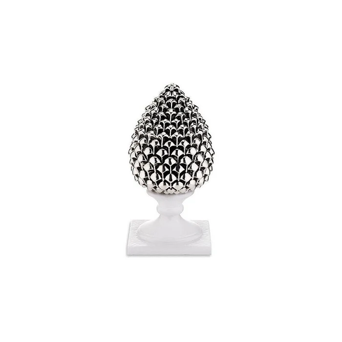 Pigna Sovrani in Argento e Resina Bianca Altezza 19 cm