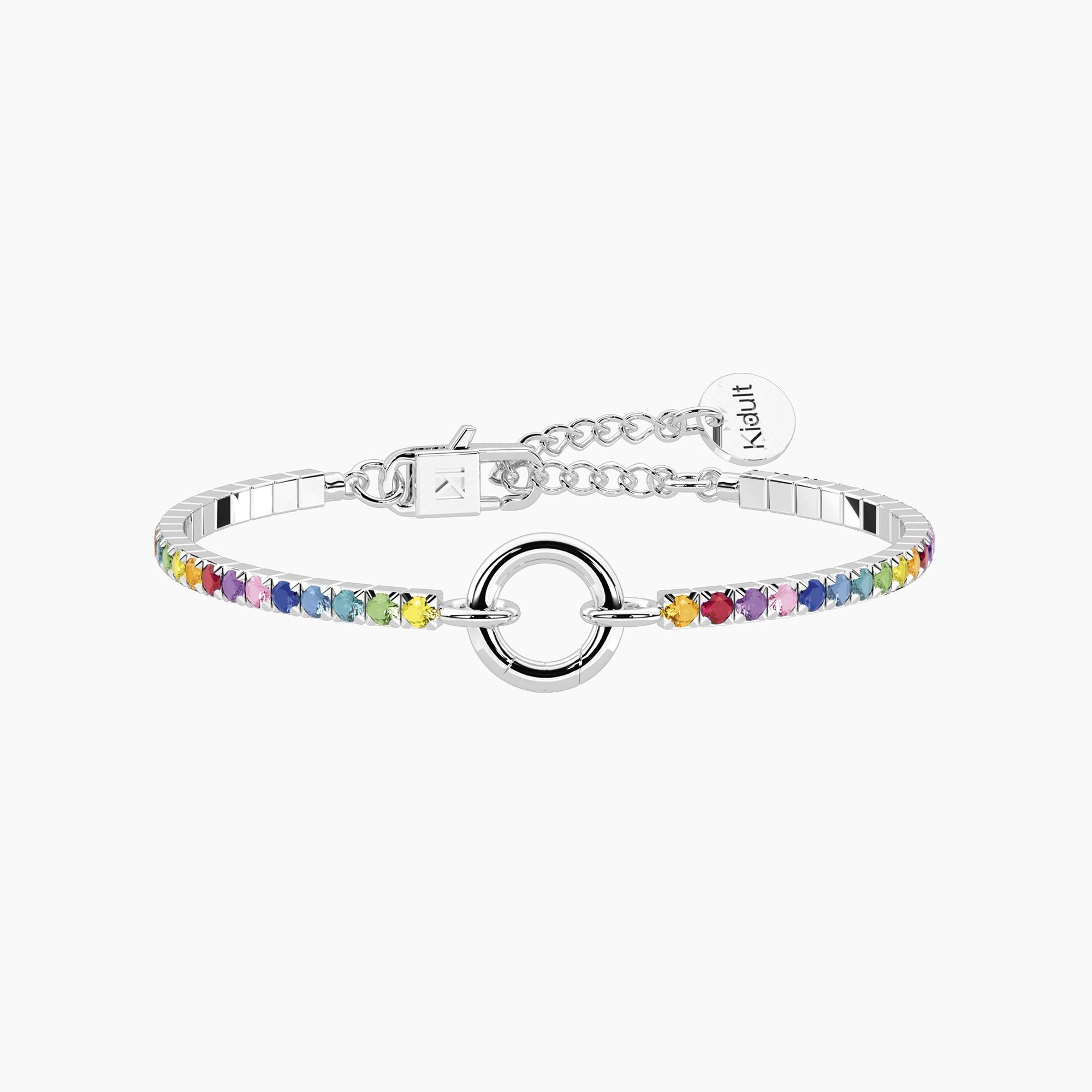 Bracciale Tennis Donna Kidult Componibile con Cristalli Multicolor