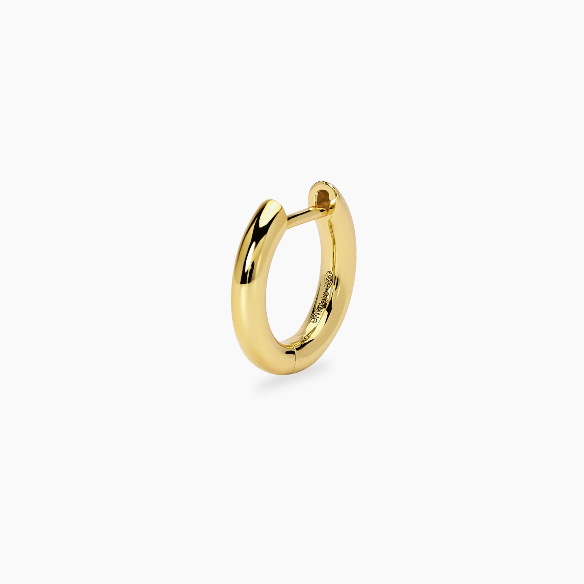 Orecchino Uomo Mabina Monomania Cerchio in Argento Placcato Oro 18K