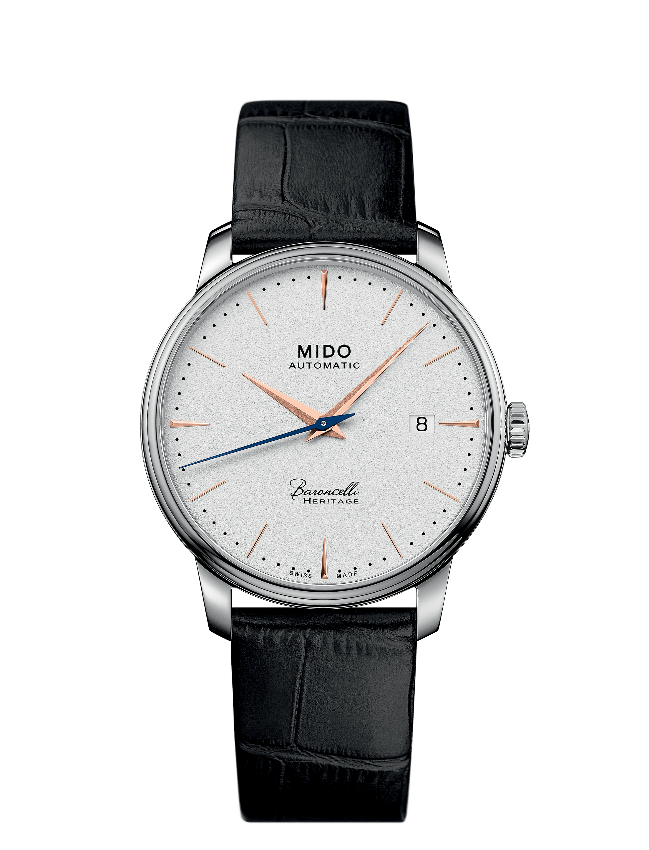Orologio Uomo Mido Baroncelli Heritage Automatico con Quadrante Bianco 39 mm  