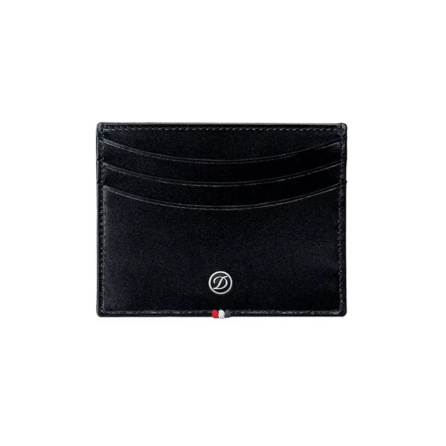 Portacarte Dupont Line D in Pelle Nera Liscia