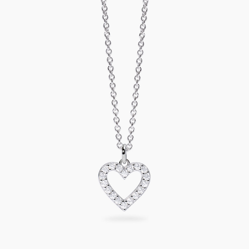 Collana Donna Mabina My Diamond Cuore in Argento e Diamanti Lab-Grown 