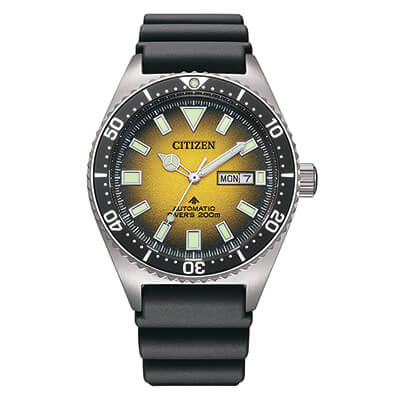 Orologio Unisex Citizen Promaster Diver's Automatic 200 mt con Quadrante Giallo 41 mm 