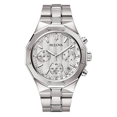 Orologio Uomo Bulova Octagon Chronograph al Quarzo con Quadrante Silver 44 mm