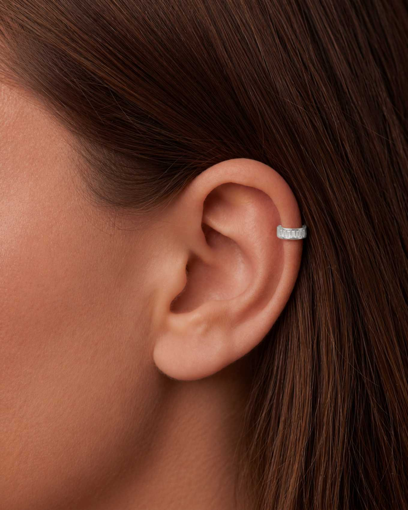 Orecchino Ambile hoop Zirconia Mini con Zirconi Bianchi in Argento 925