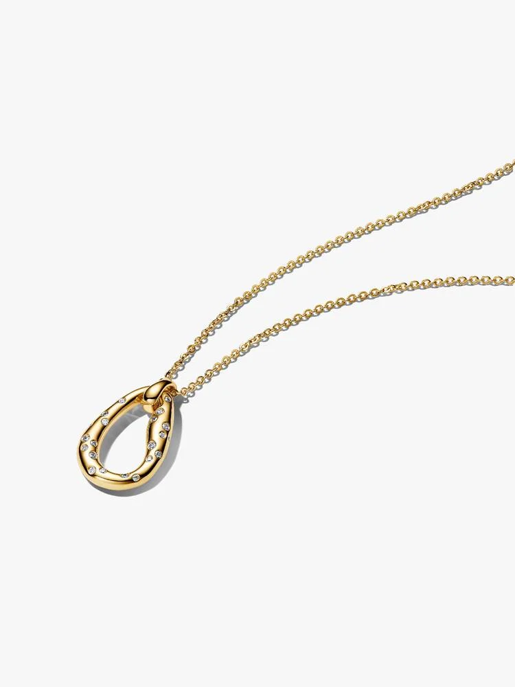 Collana Pandora Ovale Linea Sinuosa con Pietre Luminose